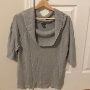 Ann Taylor silver cowl neck sweater XL